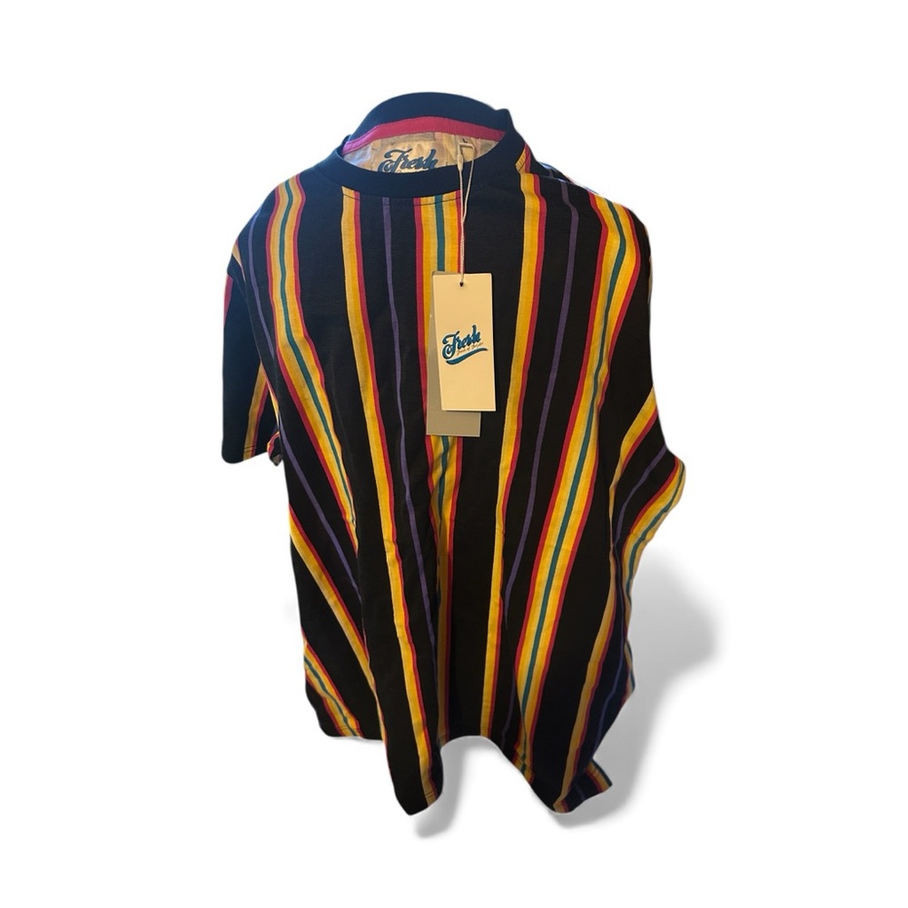 Fresh Prince NeonStriped Shirt Men’s Large Retro Rainbow Streetwear